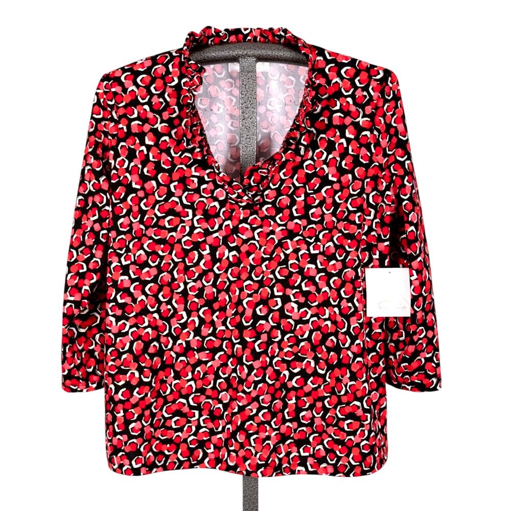 Phoebe Buffay Style Bubblegum Lookalike Top Size XL Ruffled Pink Red Polka Dot